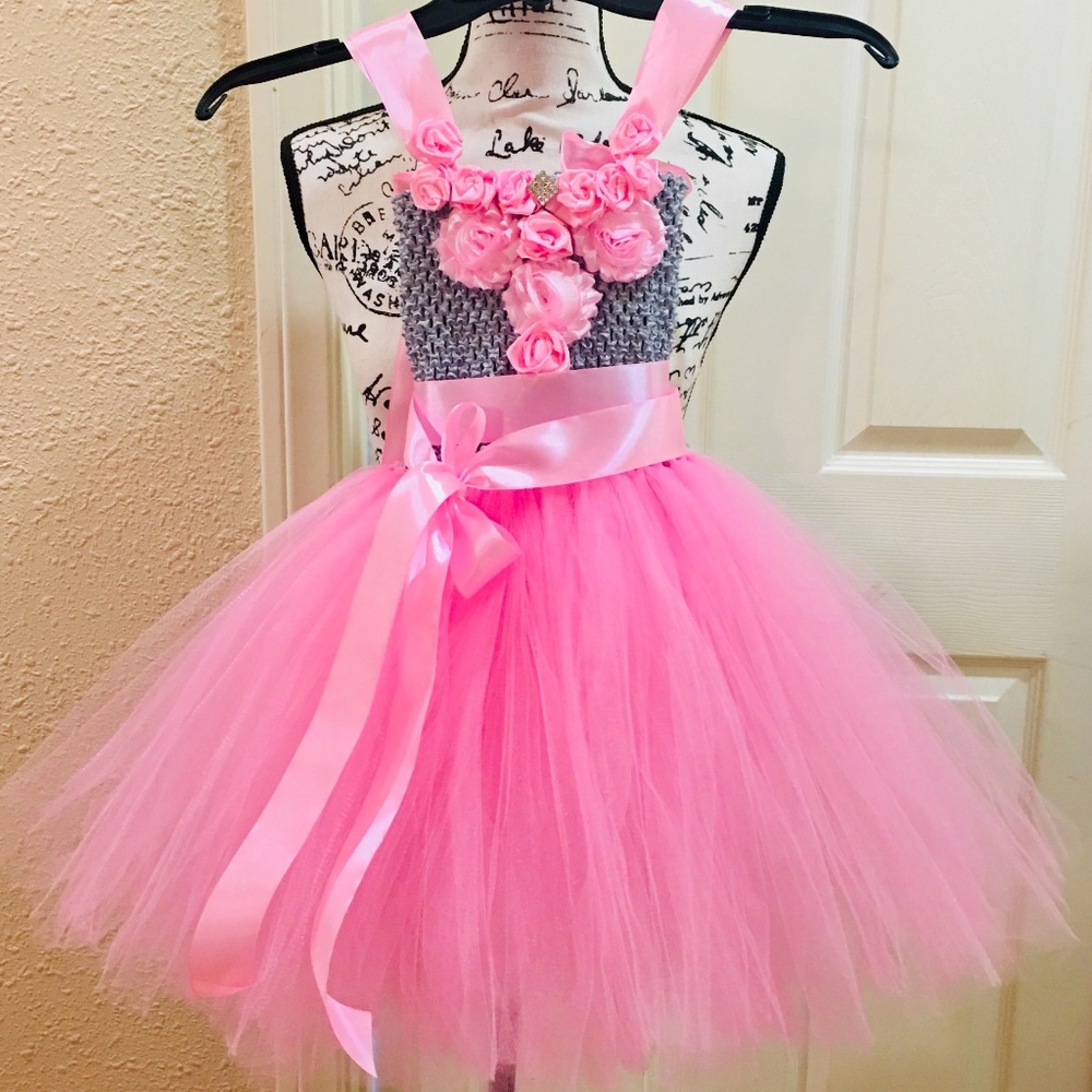 BUBBLE GUM BEAUTY flower girl tutu dress